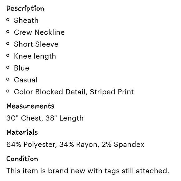 NWT Tory Burch Augusta navy and ivory dress - Picture 3 of 3